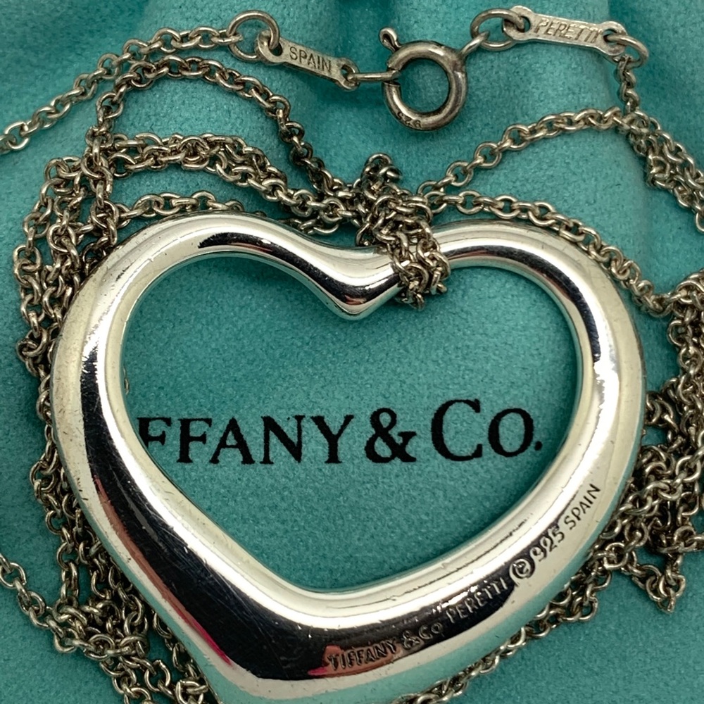 Tiffany & Co. 925 Peretti Open Heart Necklace.